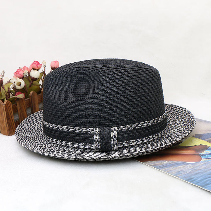 Chapeau de cowboy tissé pour homme avec motif à blocs de couleurs - image 2