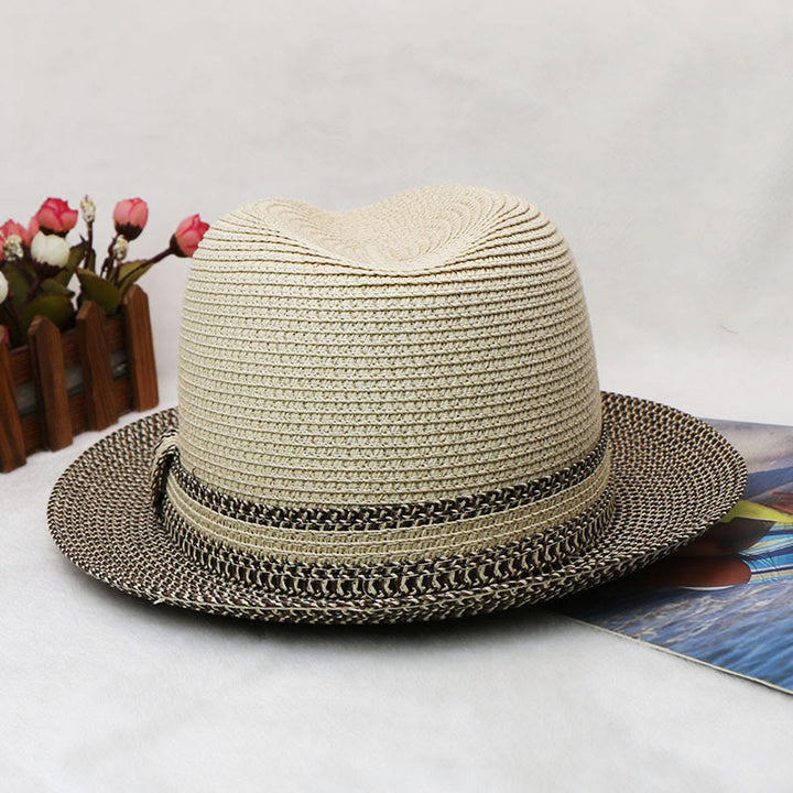 Chapeau de cowboy tissé pour homme avec motif à blocs de couleurs - image 7