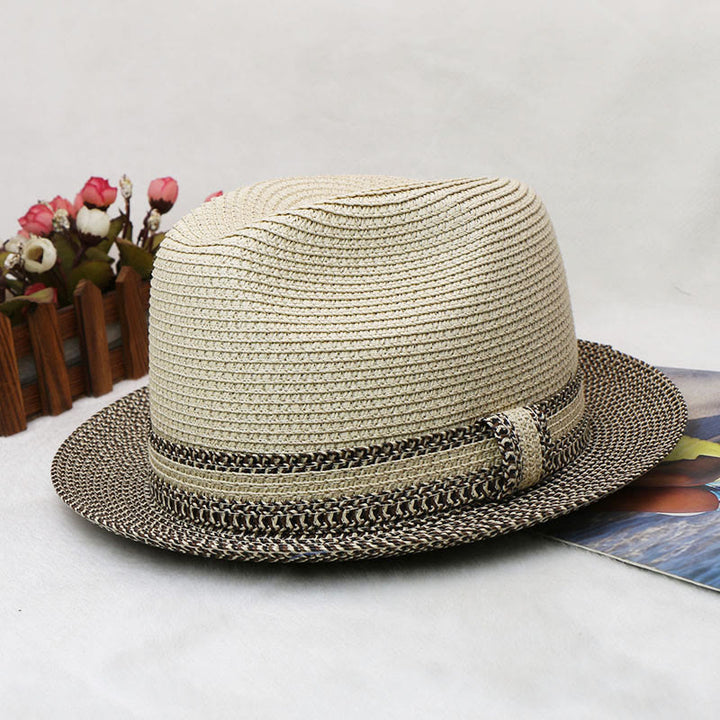 Chapeau de cowboy tissé pour homme avec motif à blocs de couleurs - image 5
