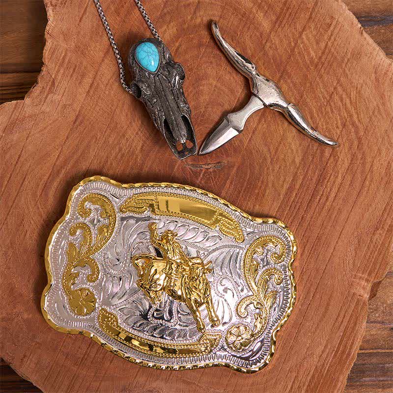 Ensemble de boucles de ceinture et pendentifs turquoise Longhorn à faire soi-même pour l'équitation - image 2
