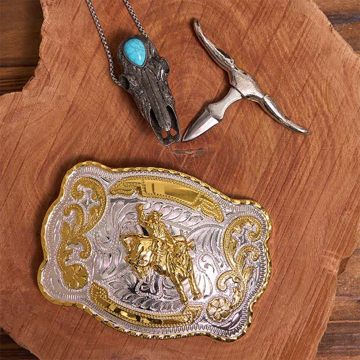 Ensemble de boucles de ceinture et pendentifs turquoise Longhorn à faire soi-même pour l'équitation - image 2