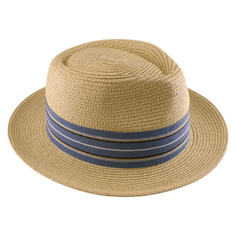Chapeau de cowboy tissé pour homme avec nœud à rayures colorées - image 8