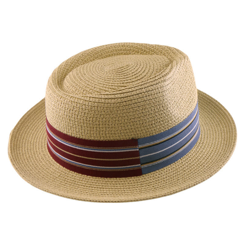 Chapeau de cowboy tissé pour homme avec nœud à rayures colorées - image 5