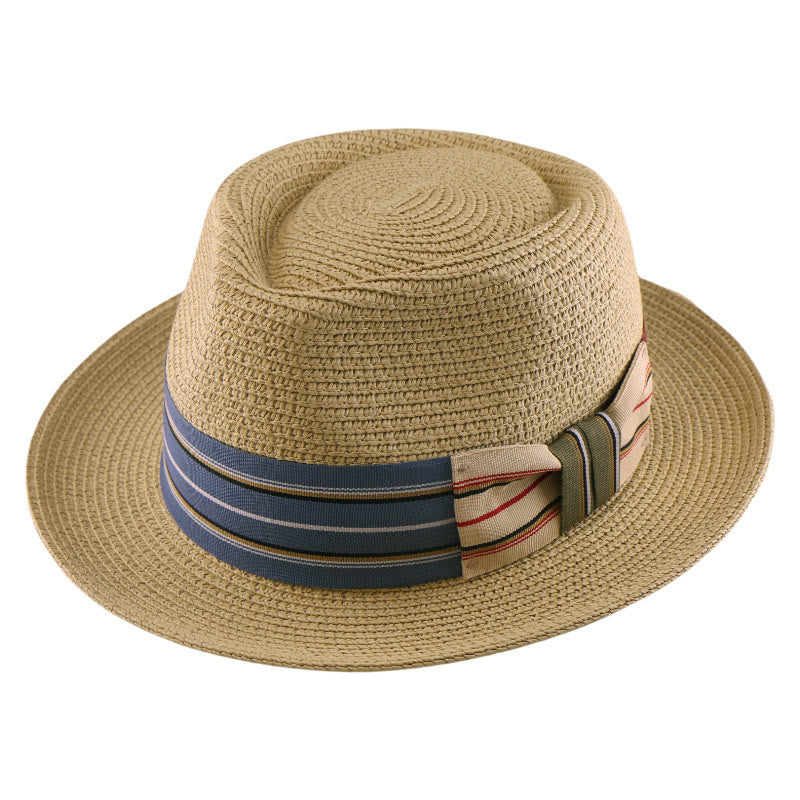 Chapeau de cowboy tissé pour homme avec nœud à rayures colorées - image 4
