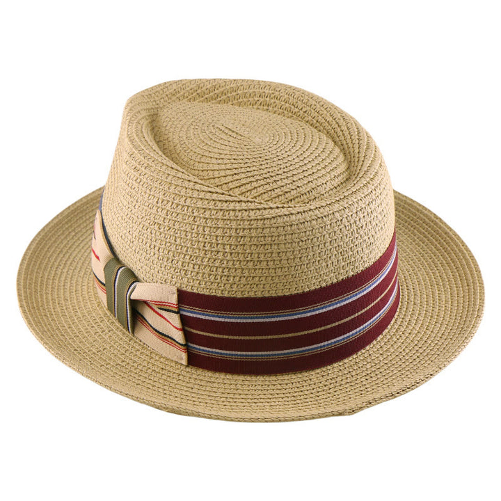 Chapeau de cowboy tissé pour homme avec nœud à rayures colorées - image 3