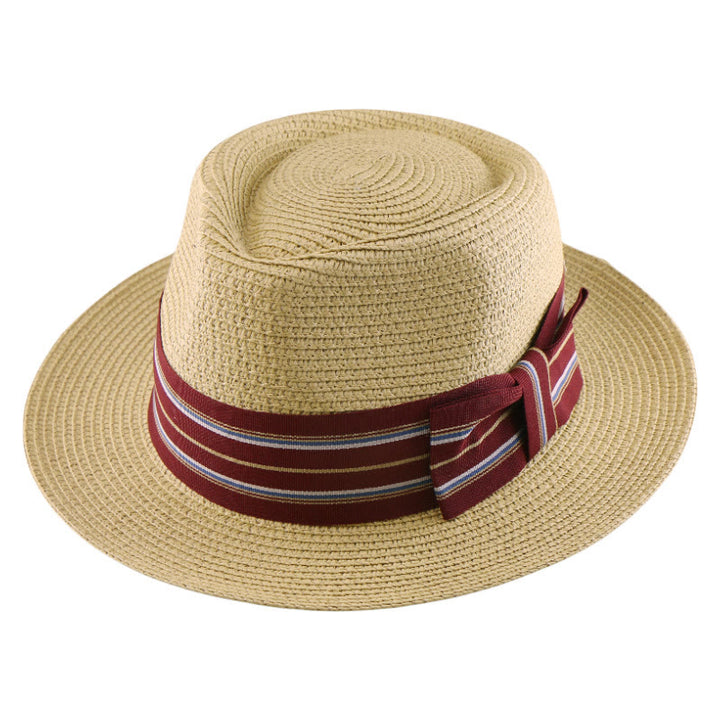 Chapeau de cowboy tissé pour homme avec nœud à rayures colorées - image 10