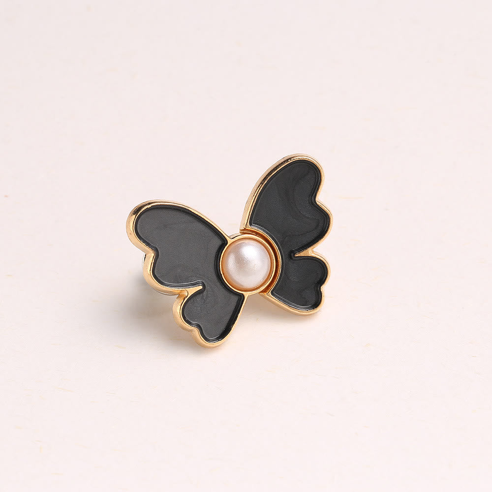 Pince de ceinture pour pantalon sans clous, perle et papillon, pour femme - Papillon de perles - Noir - image 6