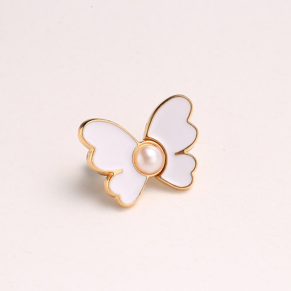 Pince de ceinture pour pantalon sans clous, perle et papillon, pour femme - Papillon de perles - Blanc - image 5
