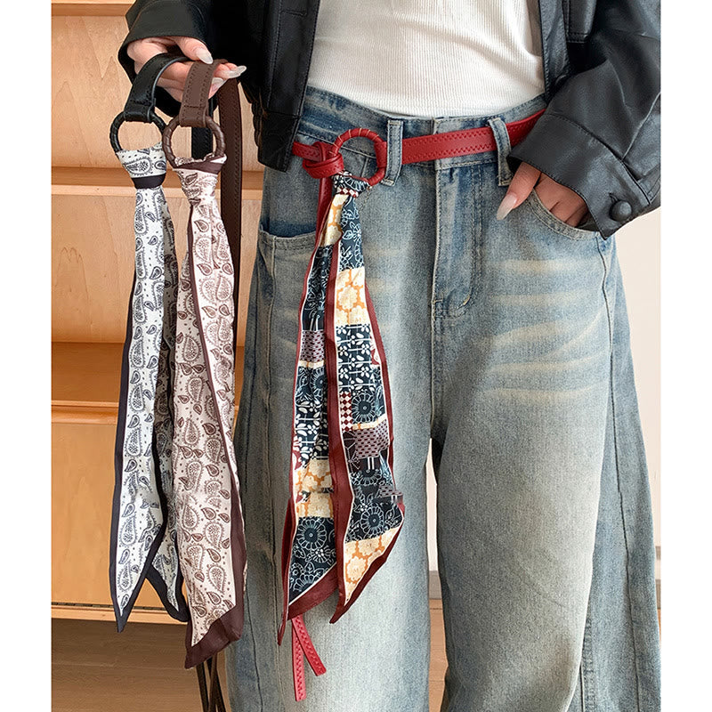 Ceinture en soie imprimée en cuir tendance pour femme - image 1