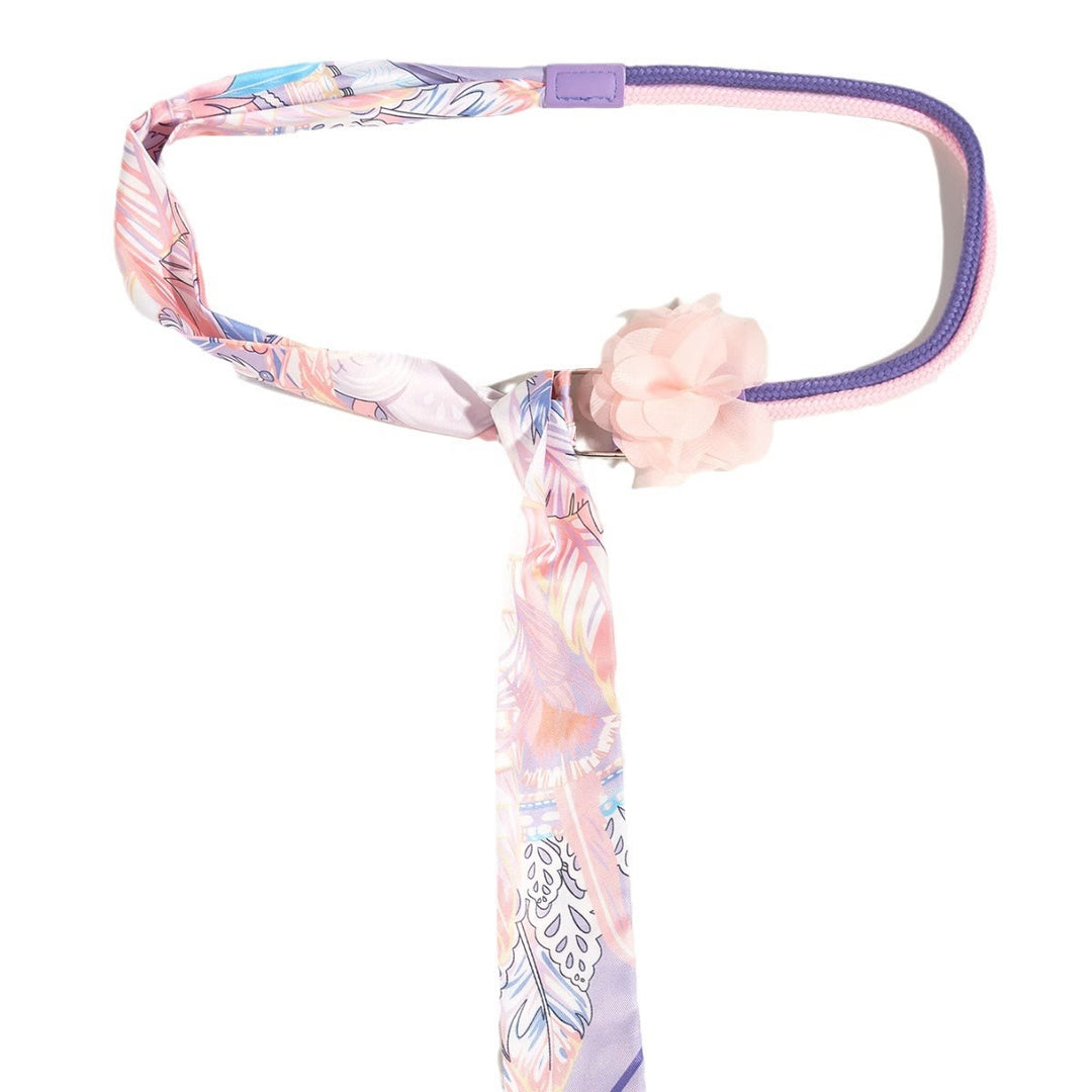 Ceinture en soie imprimée et sangle à épissure florale exquise - image 3