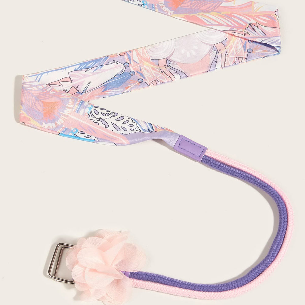 Ceinture en soie imprimée et sangle à épissure florale exquise - image 1