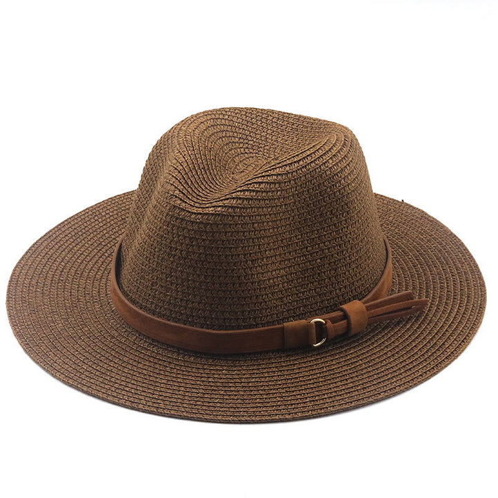 Chapeau de cowboy tricoté pour homme avec pare-soleil et ceinture marron - Café - M (22 "-22 7/8") - image 7