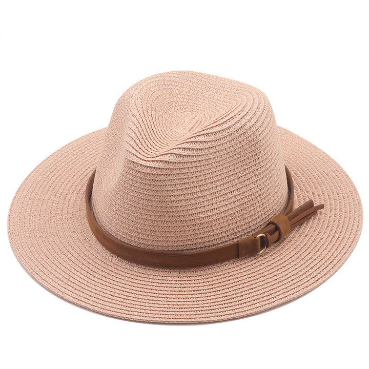Chapeau de cowboy tricoté pour homme avec pare-soleil et ceinture marron - Rose - M (22 "-22 7/8") - image 2