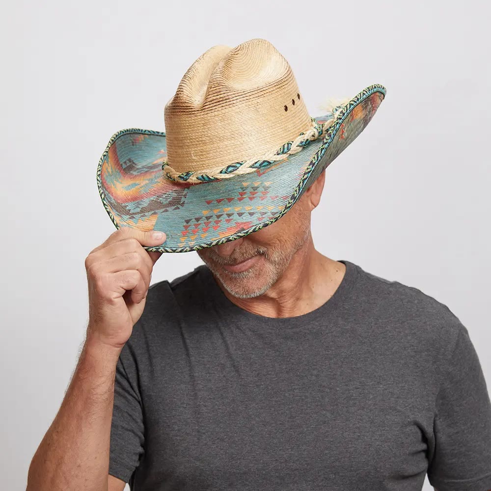 Chapeau de cowboy tissé tendance pour homme - image 1