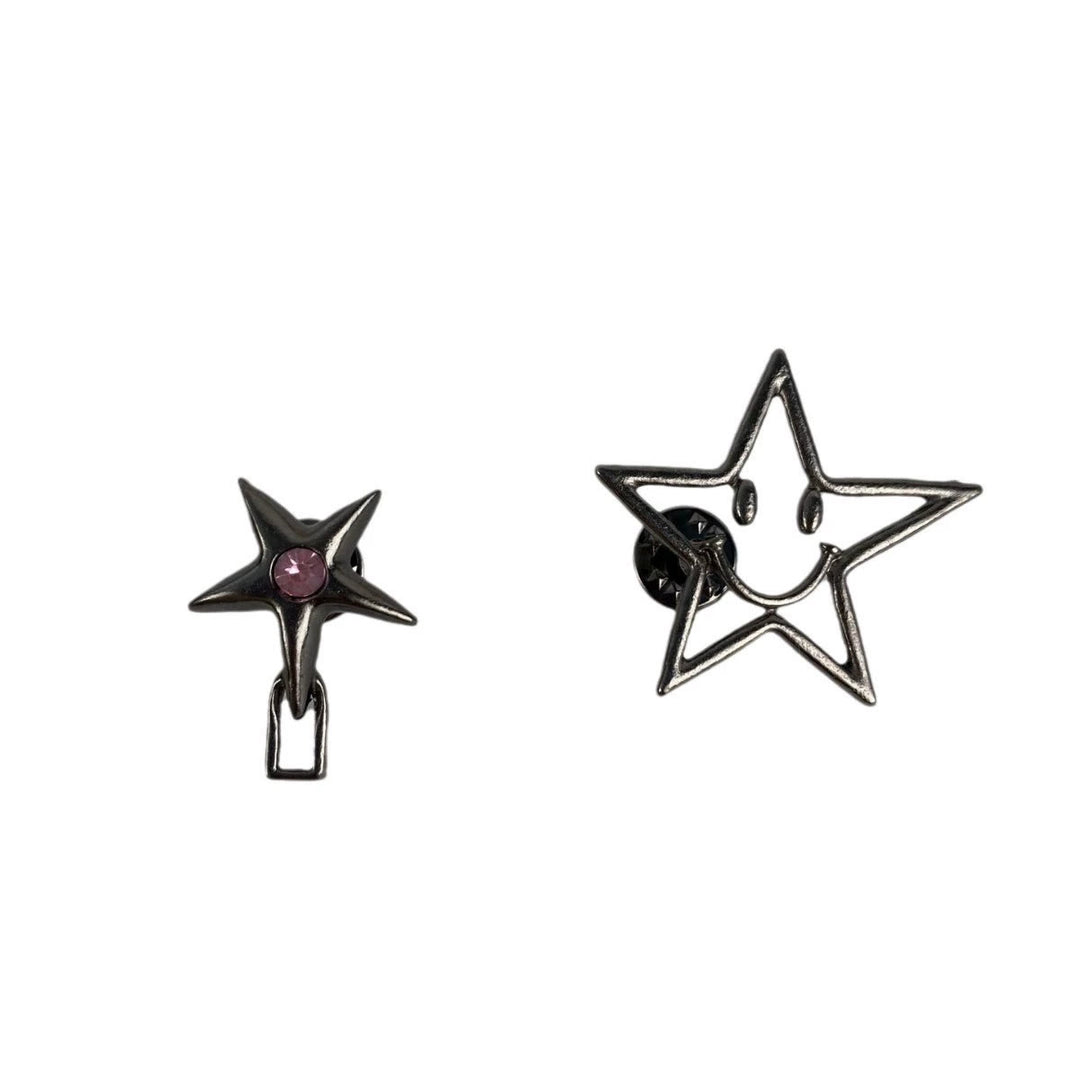 Clip de ceinture en forme de pentagramme avec visage souriant creux noir - image 3