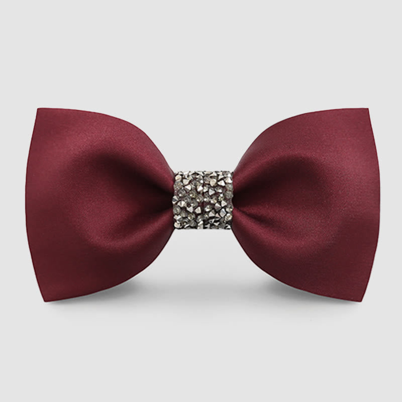 Nœud papillon central à paillettes pour homme - Bourgogne - image 0