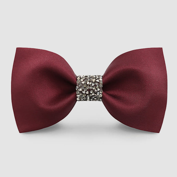 Nœud papillon central à paillettes pour homme - Bourgogne - image 0