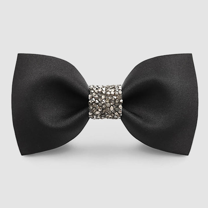 Nœud papillon central à paillettes pour homme - Noir - image 4