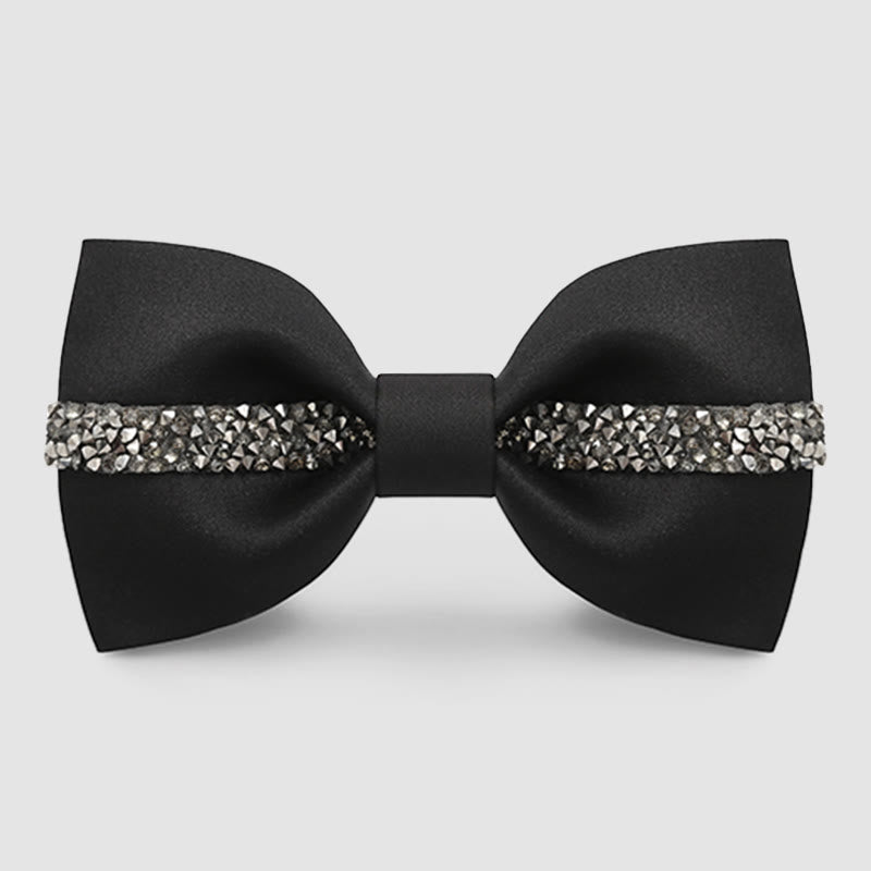 Nœud papillon de marié à chaîne brillante pour homme - Noir - image 3