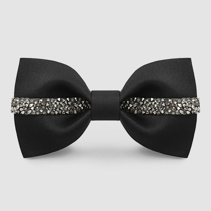 Nœud papillon de marié à chaîne brillante pour homme - Noir - image 3
