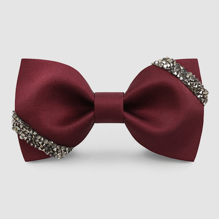 Noeud papillon de mariage élégant en strass pour homme - Bourgogne - image 0