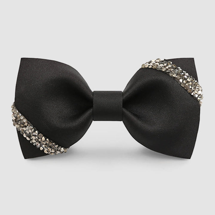 Noeud papillon de mariage élégant en strass pour homme - Noir - image 3