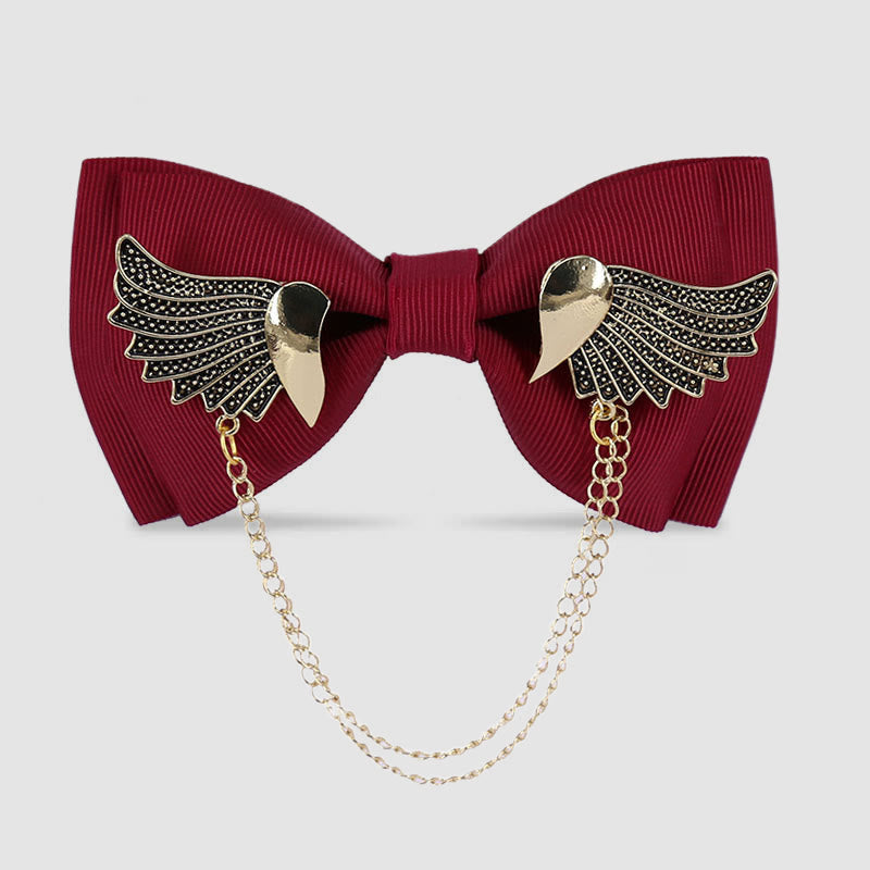 Nœud papillon à chaîne Golden Wing pour homme - Bourgogne - image 0