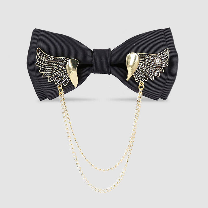 Nœud papillon à chaîne Golden Wing pour homme - Noir - image 2