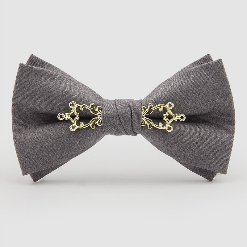Nœud papillon de mariage à fleurs métallisées pour homme - Gris - image 0
