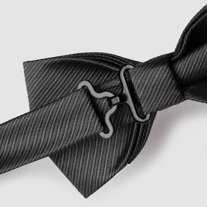 Nœud papillon en sergé avec pointes en métal doré pour homme - image 6