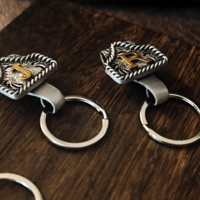 Porte-clés rétro en métal style cowboy western - image 3