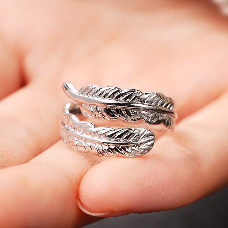 Bague ajustable en cuivre couleur unie style vintage avec motif feuille de bananier - image 6