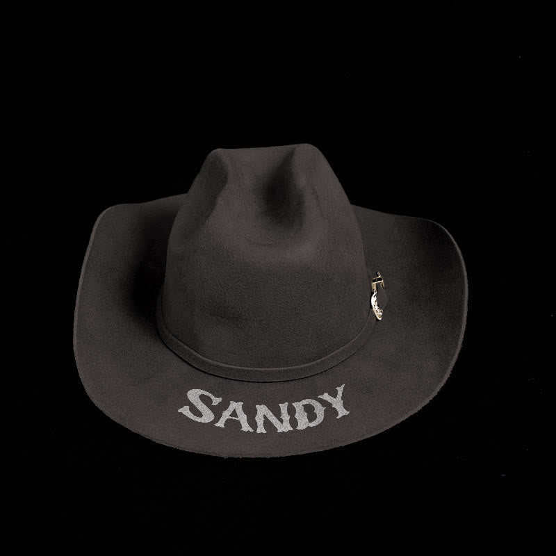 Chapeau de cowboy de couleur unie avec texte personnalisable et ceinture - image 11