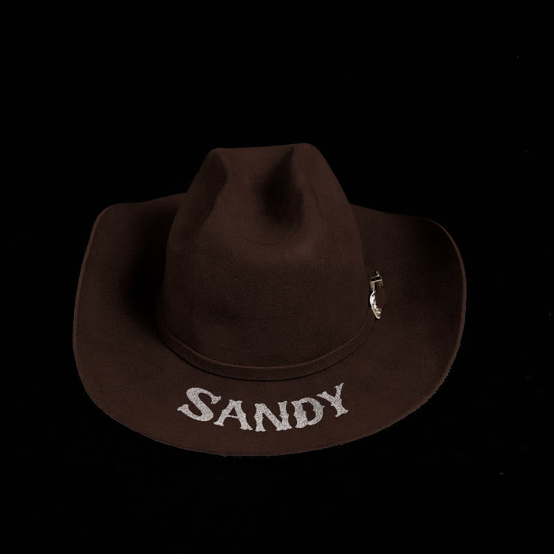 Chapeau de cowboy de couleur unie avec texte personnalisable et ceinture - image 9