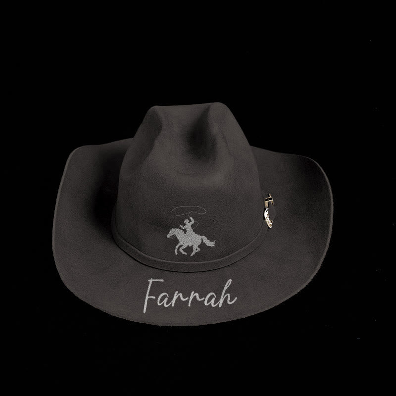 Chapeau de cowboy personnalisable avec motif d'équitation et ceinture - image 11