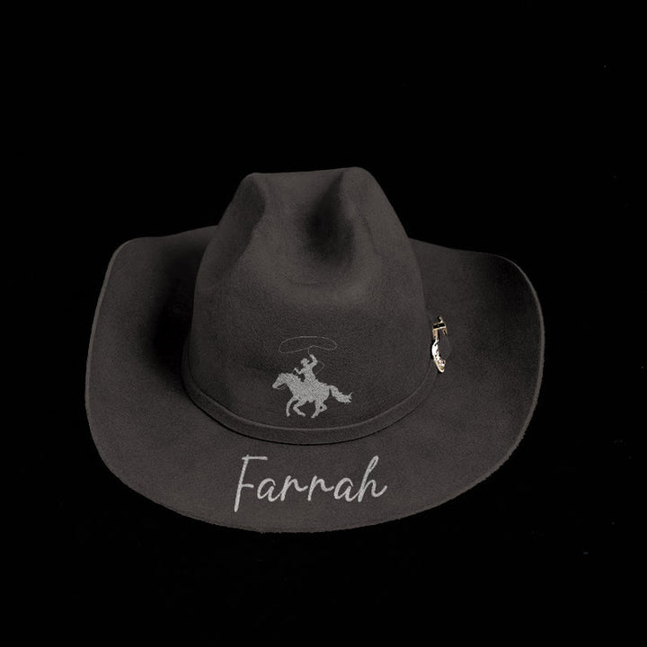 Chapeau de cowboy personnalisable avec motif d'équitation et ceinture - image 11