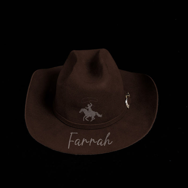 Chapeau de cowboy personnalisable avec motif d'équitation et ceinture - image 9