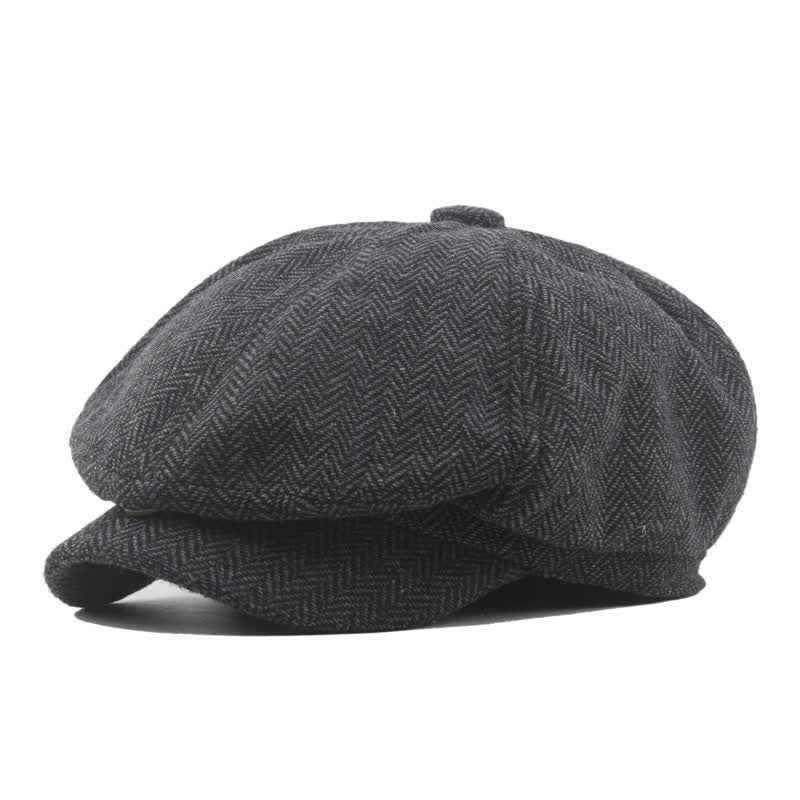 Béret octogonal classique à chevrons d'âge moyen - Gris - L (23 1/4"-23 5/8") - image 0