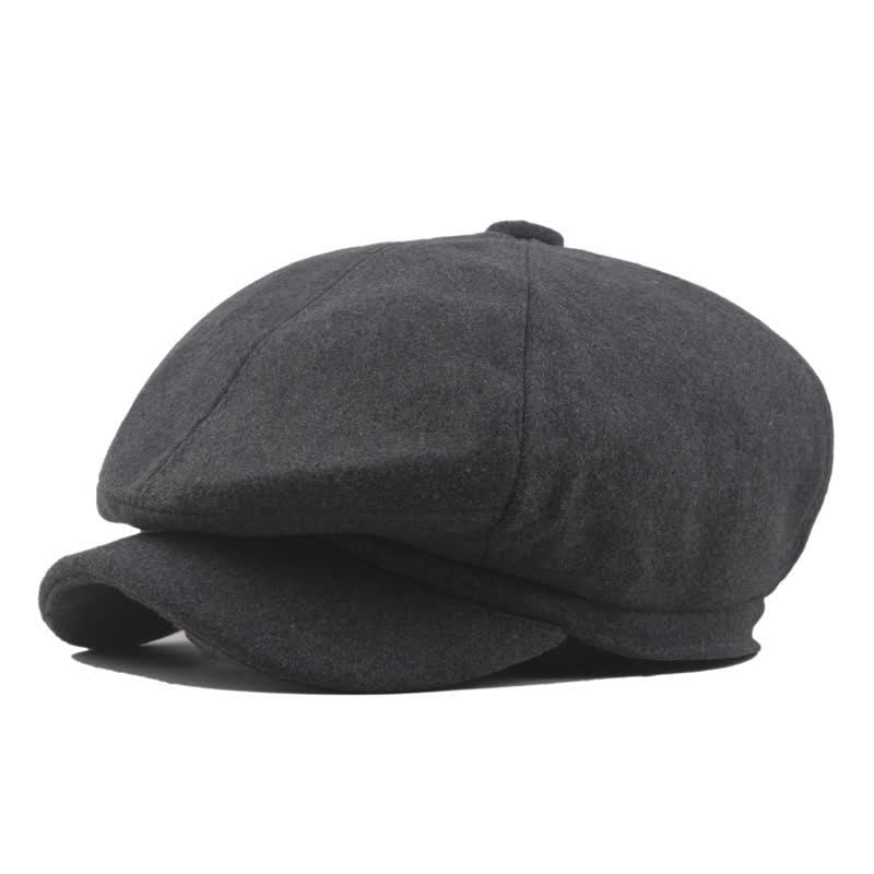 Béret octogonal classique vintage intemporel pour chauffeur de taxi - Gris foncé - L (23 1/4"-23 5/8") - image 0