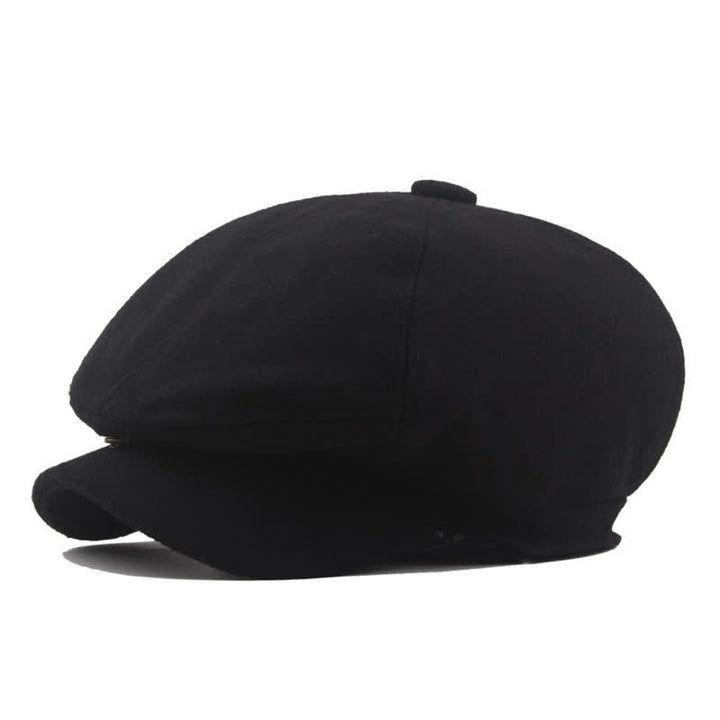 Béret octogonal classique vintage intemporel pour chauffeur de taxi - Noir - L (23 1/4"-23 5/8") - image 1