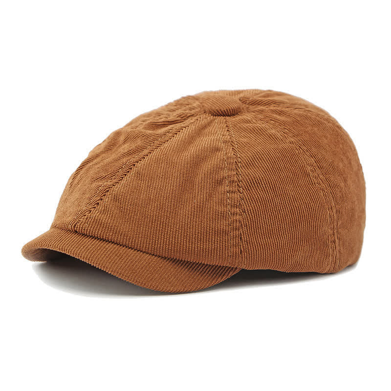 Chapeau béret octogonal en velours côtelé Duckbill Newsboy - Chocolat - Réglable (21 5/8"-23 1/4") - image 0