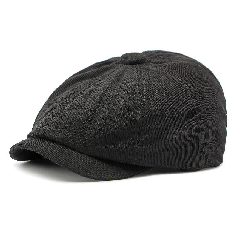 Chapeau béret octogonal en velours côtelé Duckbill Newsboy - Noir - Réglable (21 5/8"-23 1/4") - image 9