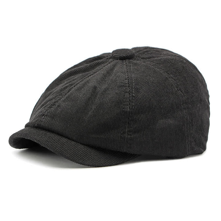 Chapeau béret octogonal en velours côtelé Duckbill Newsboy - Noir - Réglable (21 5/8"-23 1/4") - image 9