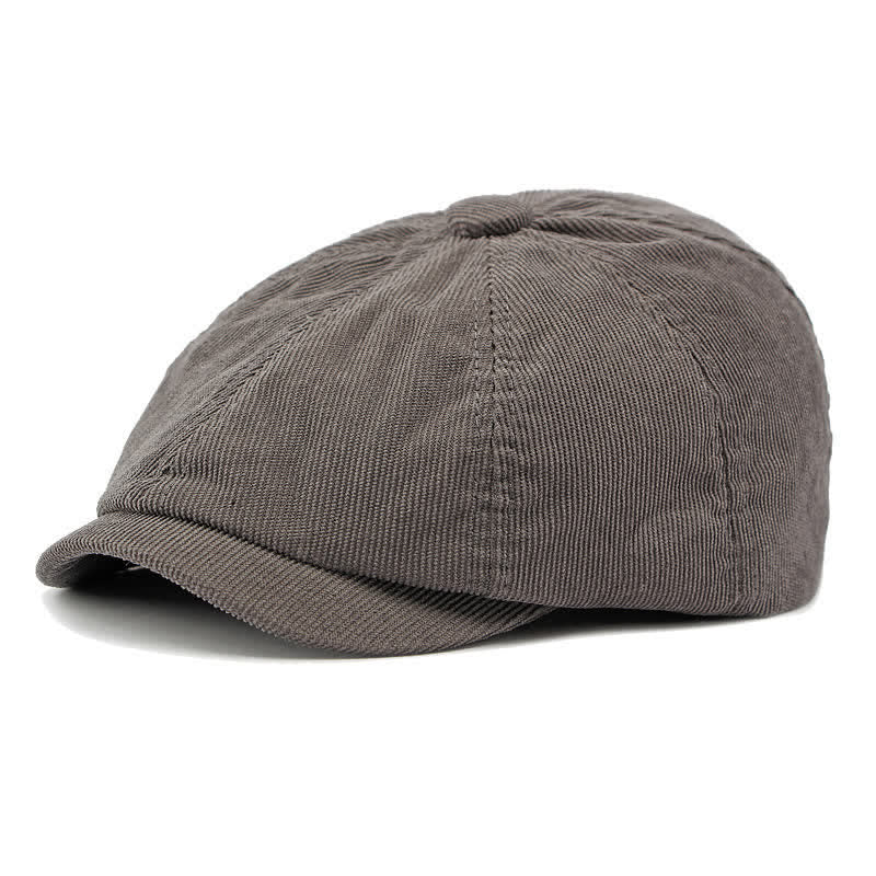 Chapeau béret octogonal en velours côtelé Duckbill Newsboy - Gris - Réglable (21 5/8"-23 1/4") - image 6