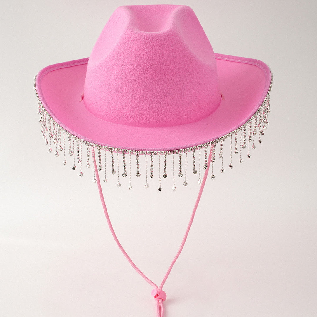 Autocollant de lettre numérique DIY à pompon et perles à la mode pour chapeau de cowboy - Rose - M (22"-22 7/8") - image 5