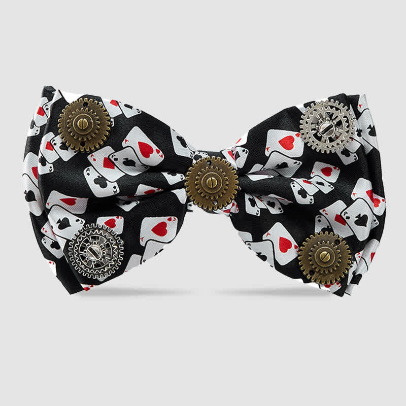 Nœud papillon pour soirée costumée rétro, punk, poker - Noir - image 2