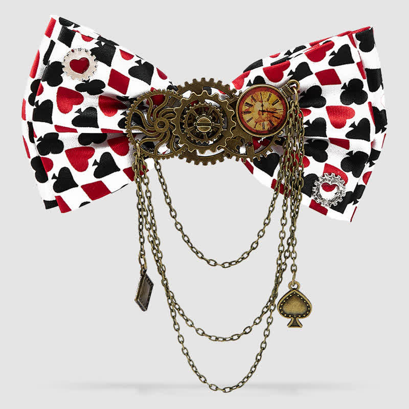 Nœud papillon pour soirée costumée rétro, punk, poker - Rouge - image 0