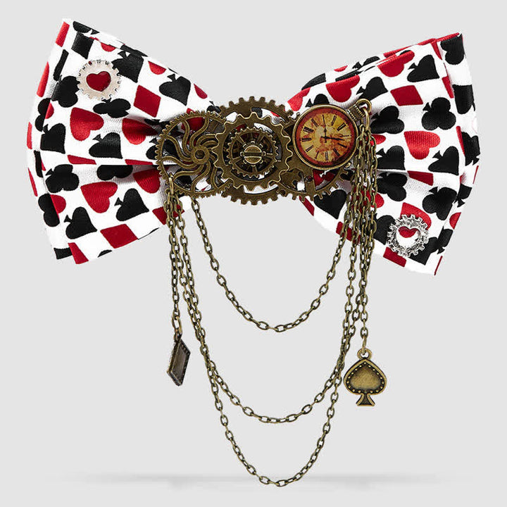Nœud papillon pour soirée costumée rétro, punk, poker - Rouge - image 0