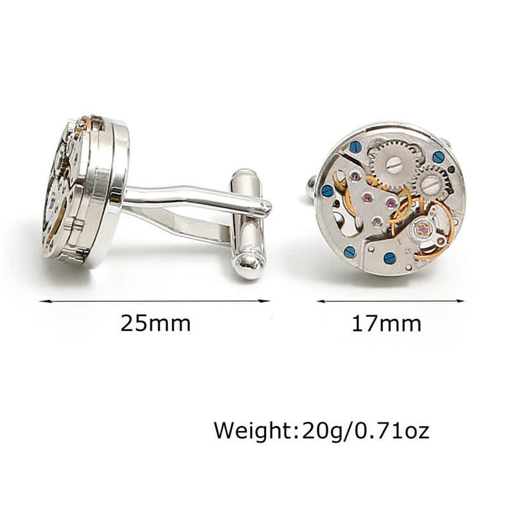 Boutons de manchette exquis en argent avec engrenages mécaniques Steampunk - image 3