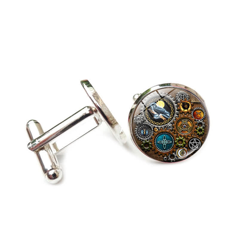 Boutons de manchette à motif d'engrenages Steampunk vintage - Style #10 - image 13